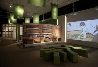 宇治や宇治茶の歴史・文化を展示。４Kハイビジョンの大スクリーンで観る現代版「宇治名所図会」は必見です