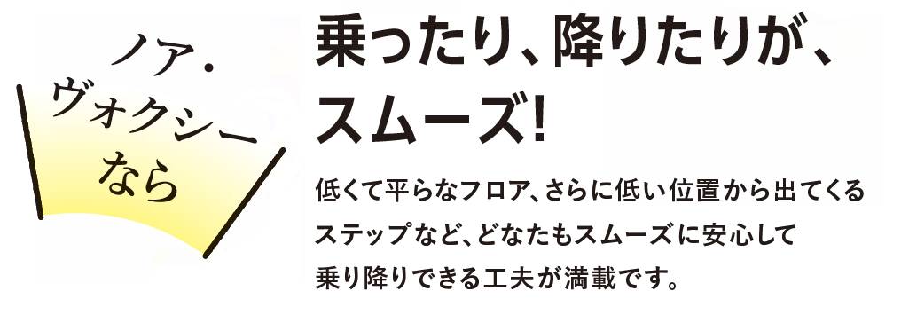 ノア・ヴォクシーなら乗り降りラクラク！